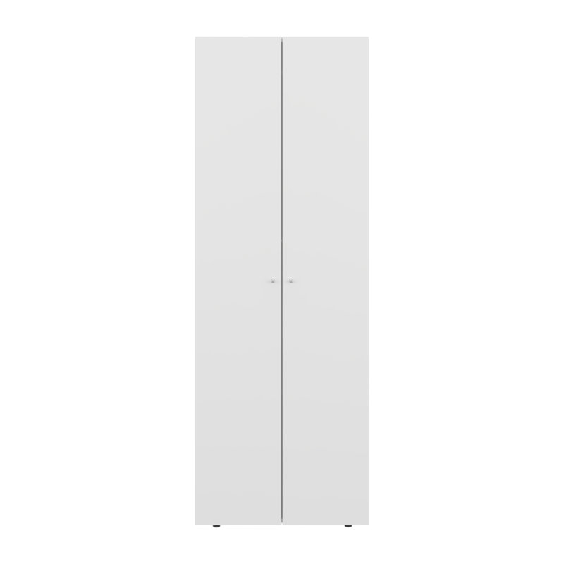 Armoire Lisle, 2 portes, 2 tablettes, Blanc