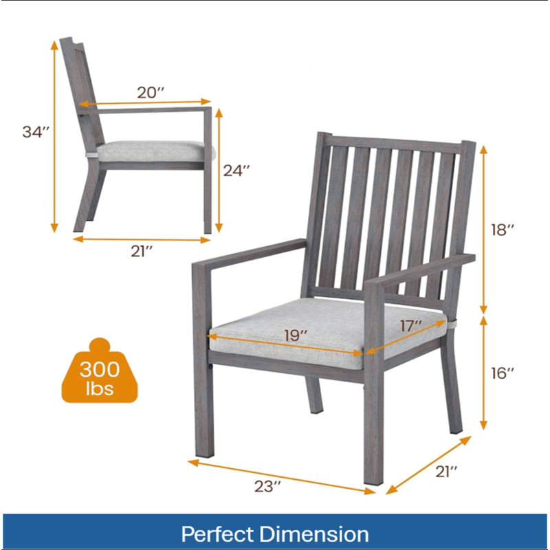 Chaises de patio 23 po toutes saisons, 2, Gris