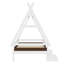 Lit simple en bois massif avec escalier, conception enfantine, idéal pour les chambres familiales