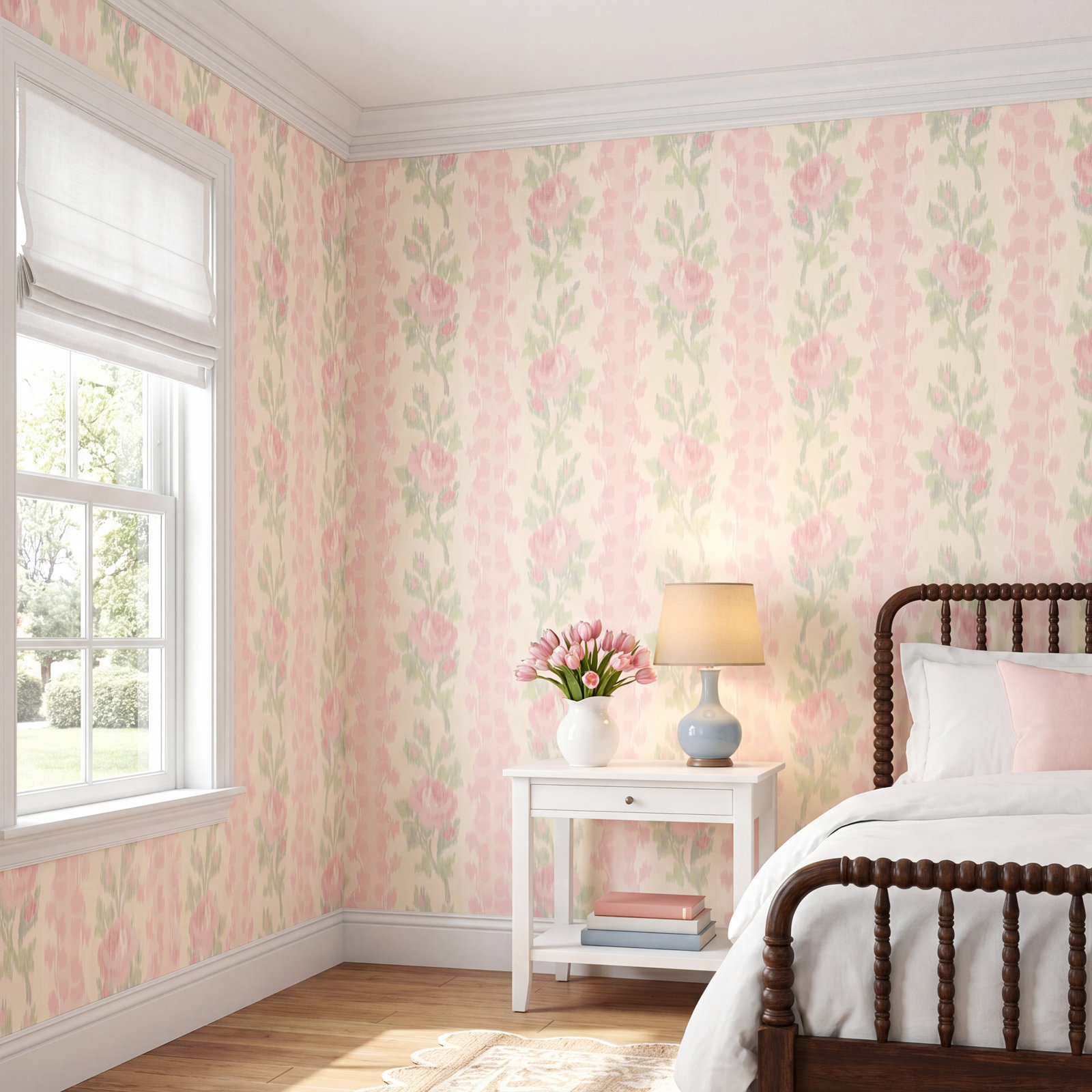 Rose Stripe Wallpaper Double Roll