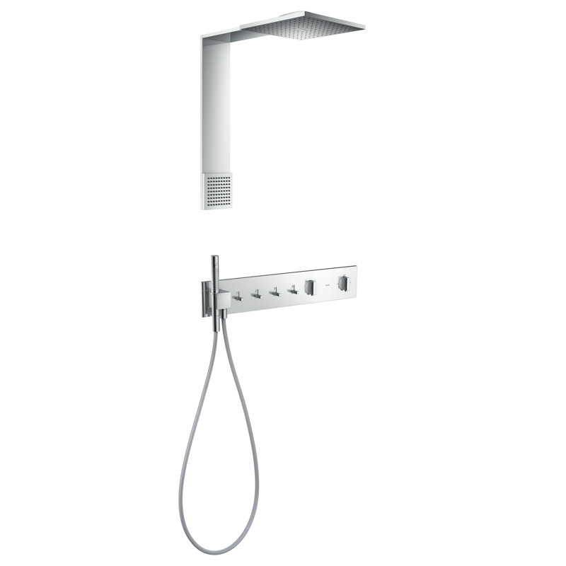 AXOR Showercomposition 2-Jet Showerhead 250/250 And Shoulder Shower, 1.75 GPM, 2.5 GPM, Chrome