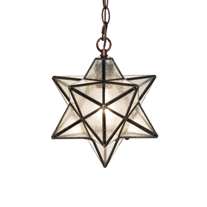 Moravian Star 1 - Light Pendant, 13" H x 9" W x 9" D, Seedy - Mini