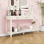 Console moderne avec tiroirs de rangement, conception ondulée et tablette ouverte pour le vestibule ou le salon-775201947