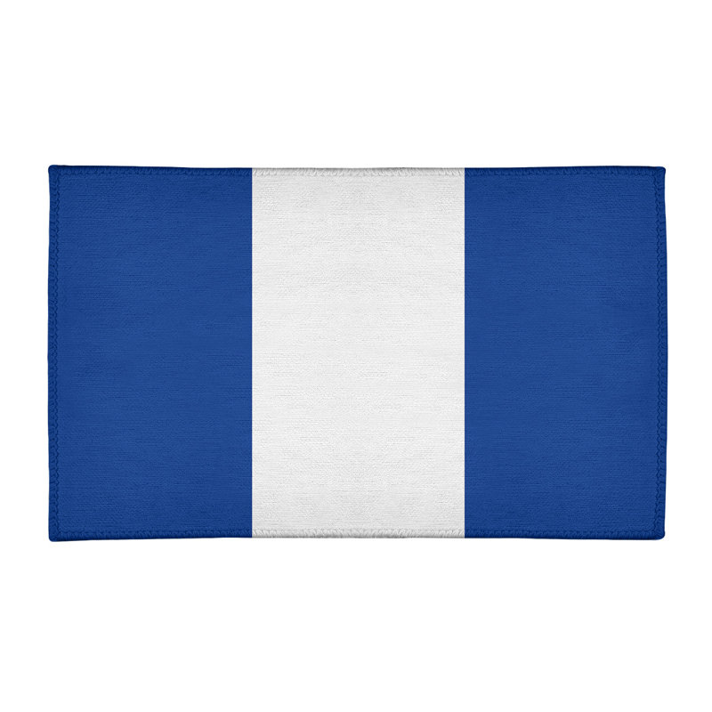 Tapis à rayures en poly-bleu buffalo, Rectangle 3 pi x 5 pi