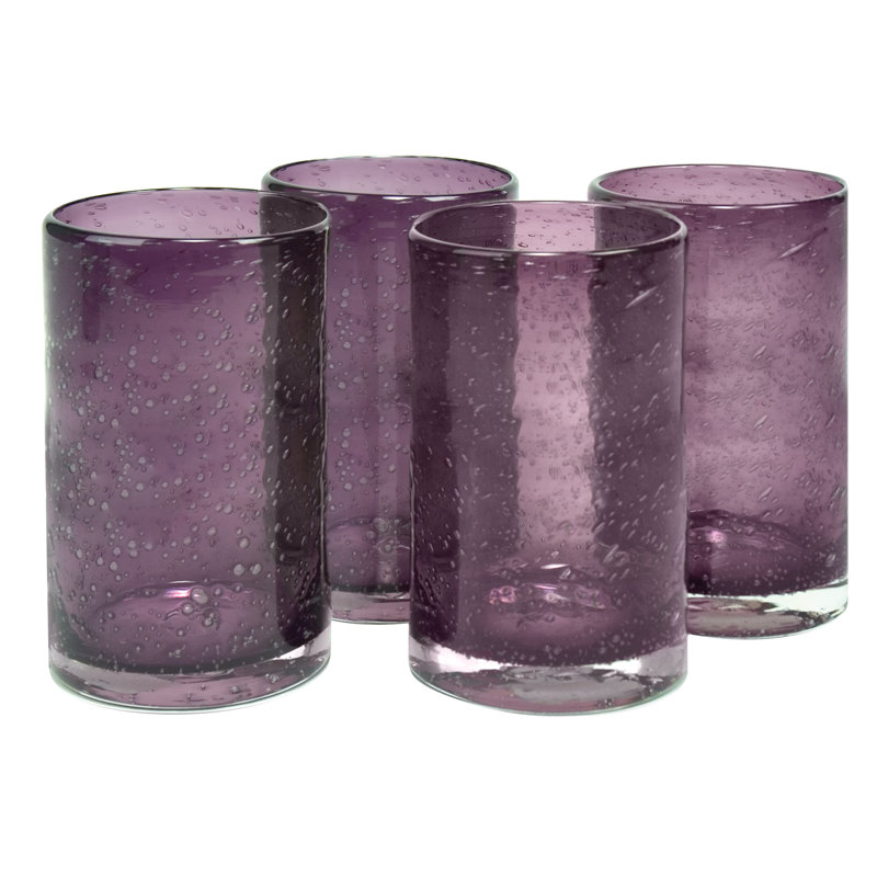 Abingdon 17oz. Handmade Highball Glass Set, Plum