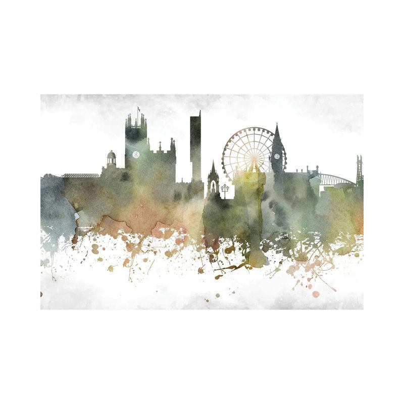 Manchester Skyline by WallDecorAddict - Wrapped Canvas Painting, 66.04 cm H x 45.72 cm W