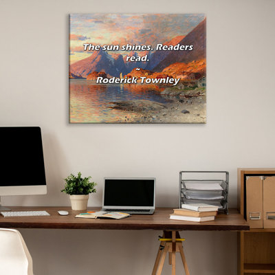 Artsy Quote "The sun shines. Readers read." By Roderick Townley Gallery Wrapped Canvas