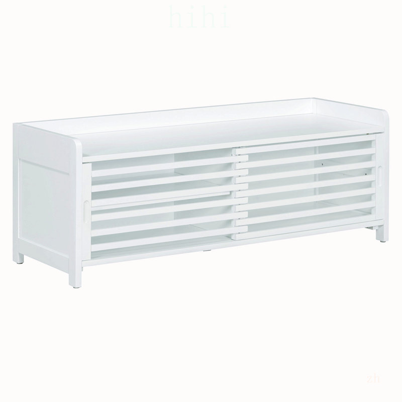 Banc à chaussures avec rangement et coussin, banc de rangement à volets vieillis avec charme rétro pour le salon, vestibule