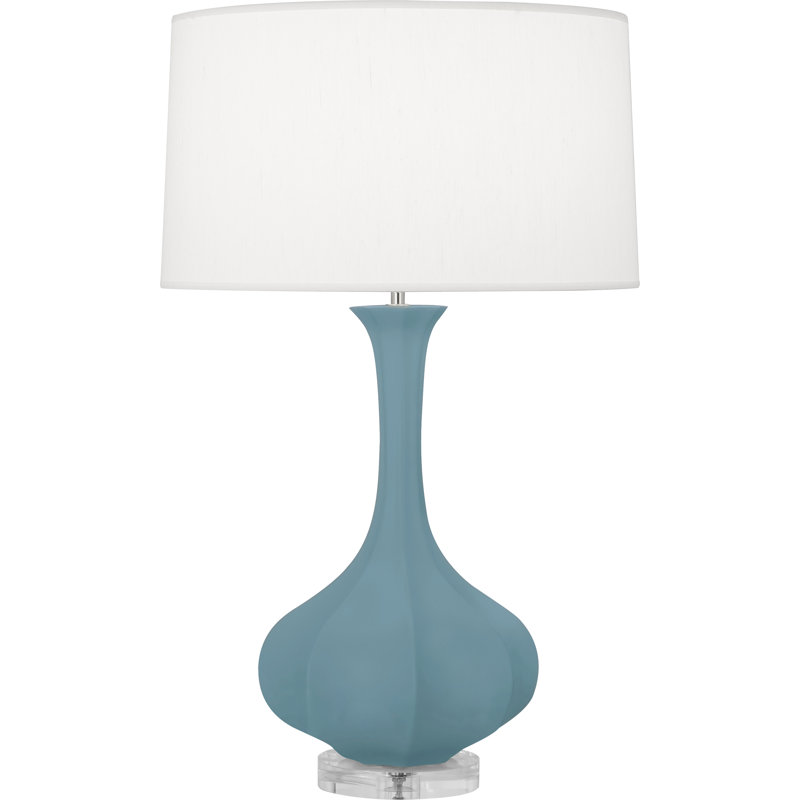 Pike Ceramic Standard Table Lamp, Matte Steel Blue