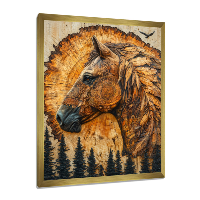 Gillie - Animals Wall Art, H 32 po x l 16 po, Picture Framed, Doré
