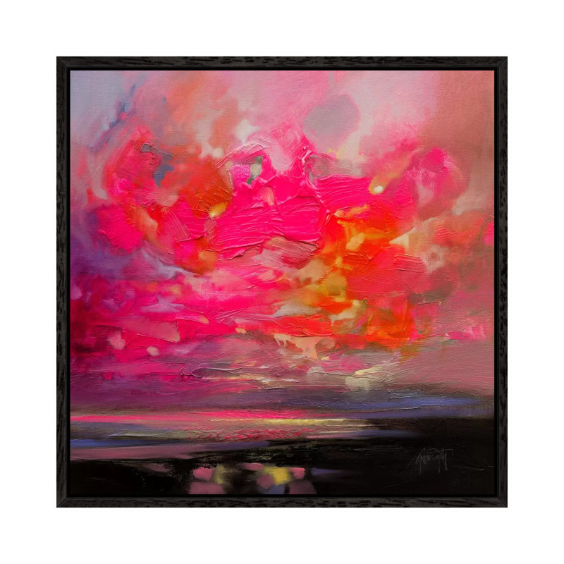Magenta Plasma by Scott Naismith - Painting on Canvas, 93.98 cm H x 93.98 cm W, Black Framed