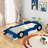 Twin Size Race Car-Shaped Platform Bed With Wheels-1226870756-1226870754