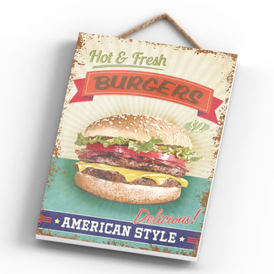 Hot Fresh Burgers - Print on MDF