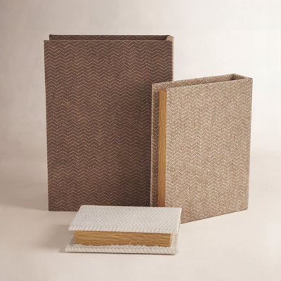 Damali Fabric Storage Book Decorative Multi Colored Box Set