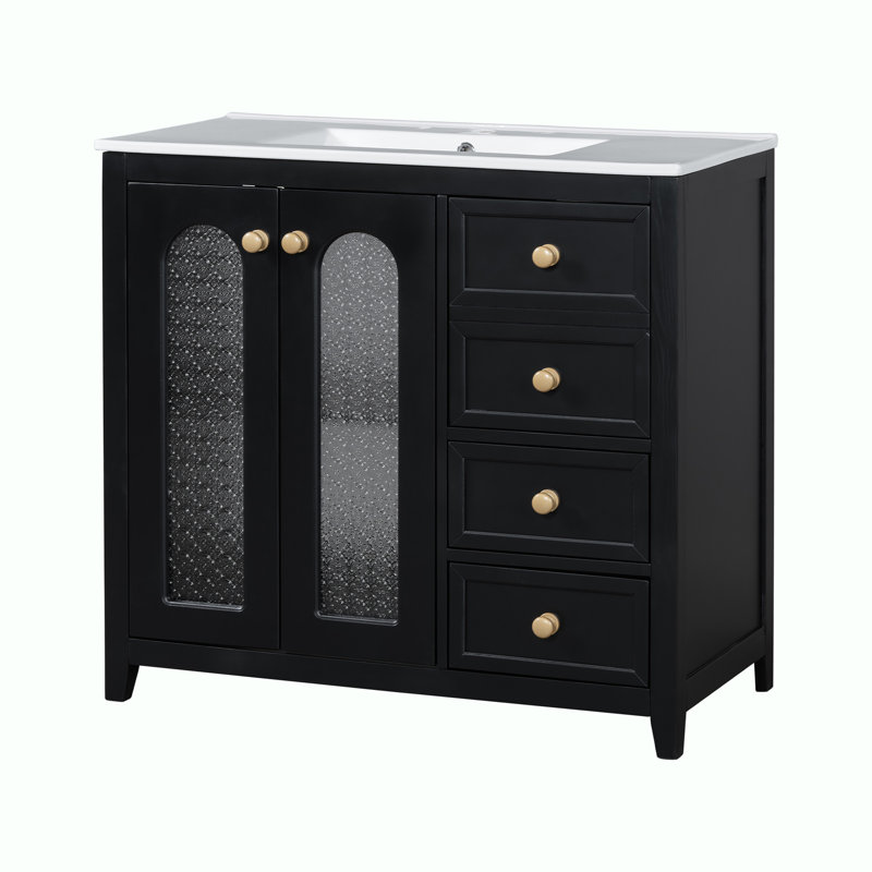 36-inch bathroom vanity, Black