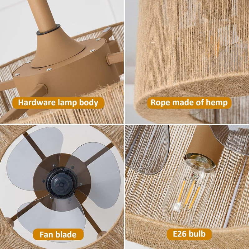 Cage Style Ceiling Fan With Light