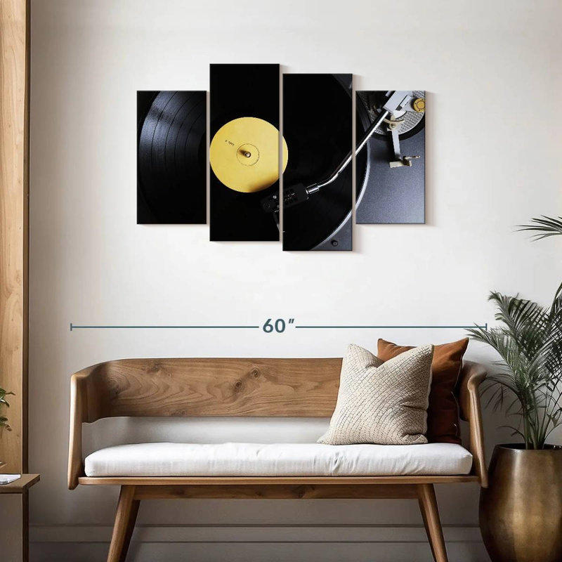 Disque vinyle jaune pastel Abarca, H 27 po x l 43 po