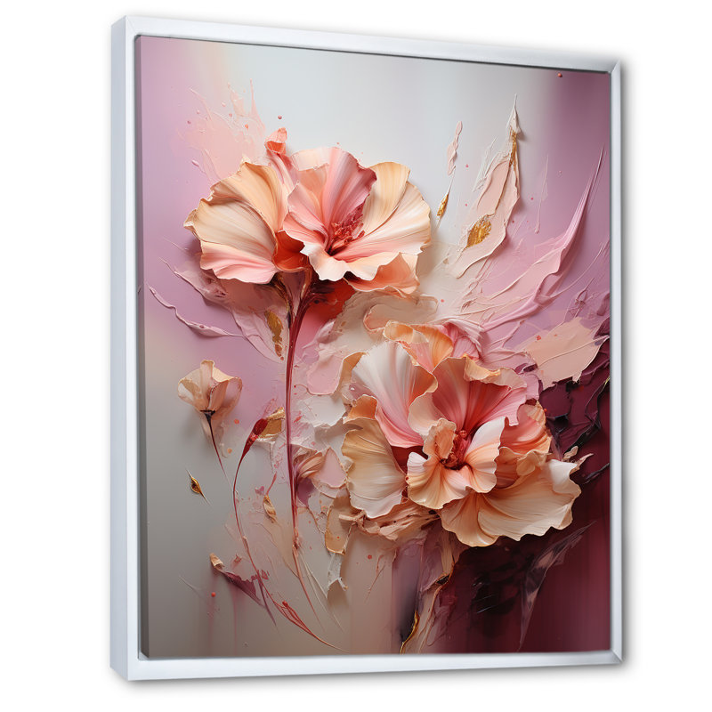 Orchidée élégante, rêve sur toile, H 32 po x l 24 po x P 1 po, Cadre flottant blanc