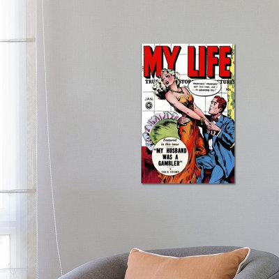 My Husband Was A Gambler (My Life Comic Book) - Wrapped Canvas Print