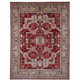 High-Quality Hand-Knotted Red And Camel Area Rug