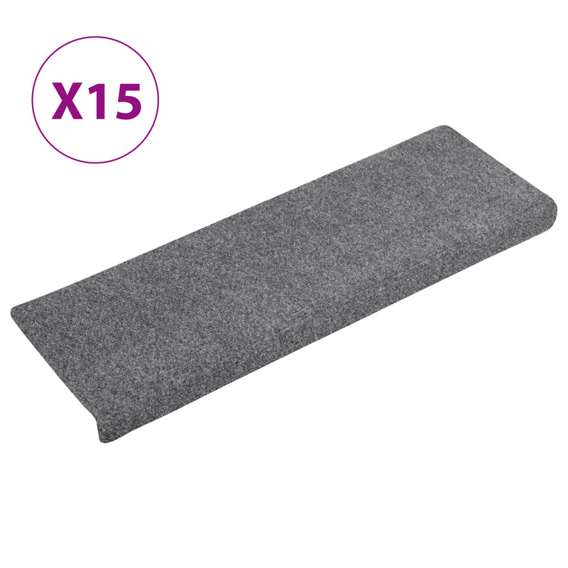 Breuer Non-Slip Stair Tread, Light Grey, 15