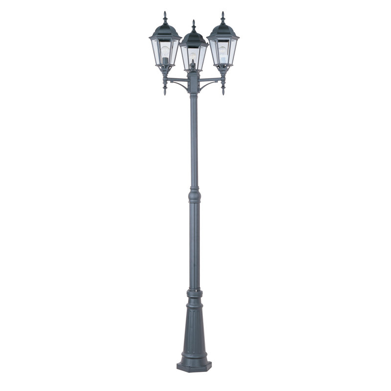 Lampadaire d'extérieur 100 po 3 lumières Amahni, Noir