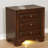 Cherry Solid Wood Nightstand With 3 Drawers, Nickel Knobs, And Under-Nightlight For Transitional Bedrooms