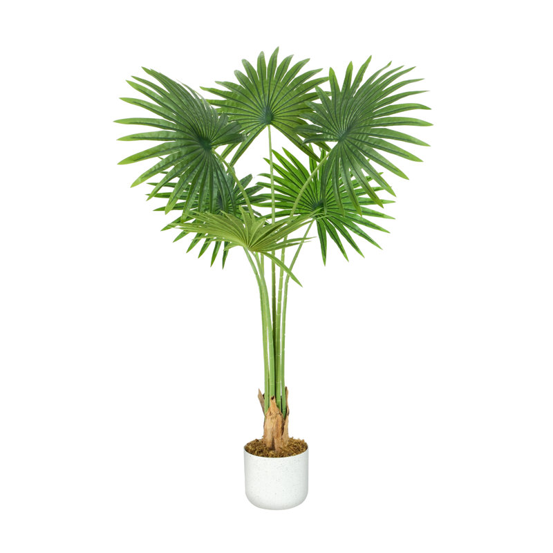 Anharika Faux Fan Palm Tree Plant, 100cm H  x 30cm W  x 30cm D