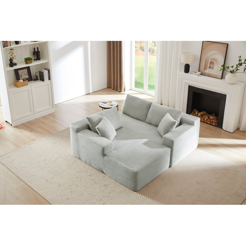 Canapé modulaire en L avec siège profond, sans assemblage requis, canapé modulaire pour salon, chambre à coucher, appartement, noir, faisant face à la gauche