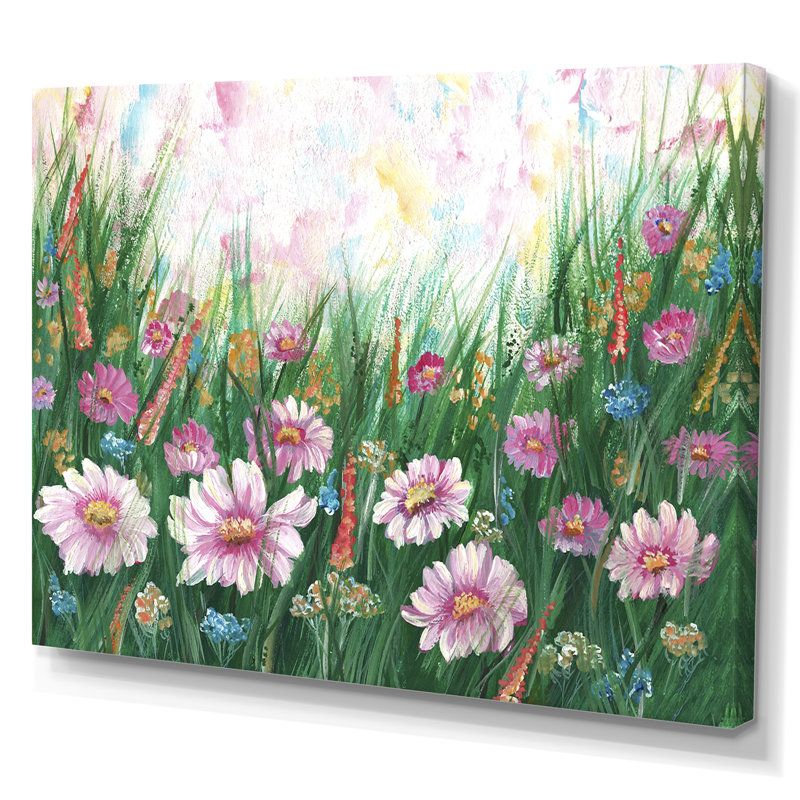 «Blooming Flower Field», reproduction sur toile, H 12 po x l 20 po x P 1 po, Toile tendue
