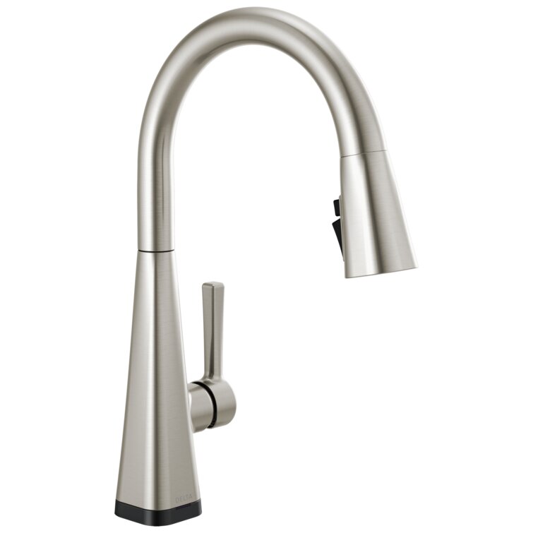 Lenta Pull Down Sprayer Touch Kitchen Sink Faucet, Touch Control Kitchen Faucet stock photo similar. color black