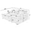 Canapé-lit moelleux de 83,5 po avec fausse fourrure de lapin, ports de chargement USB, porte-gobelets et coussins lombaires - canapé-lit douillet-1506854805