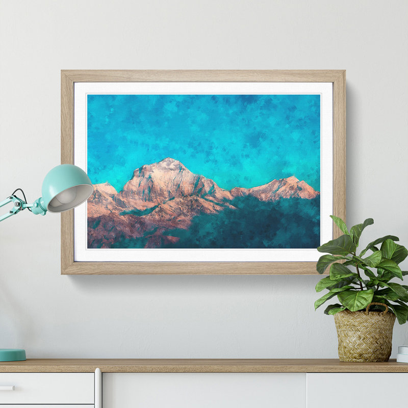 Annapurna Circuit In Nepal - Single Picture Frame Painting on MDF, 40cm H x 60cm W x 2cm D, Oak