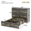 Armoire lit escamotable double avec station de charge, lit plateforme pliable multifonctionnel avec 1 grand tiroir de rangement pour chambre d'amis, petite chambre, rustique-2008725081