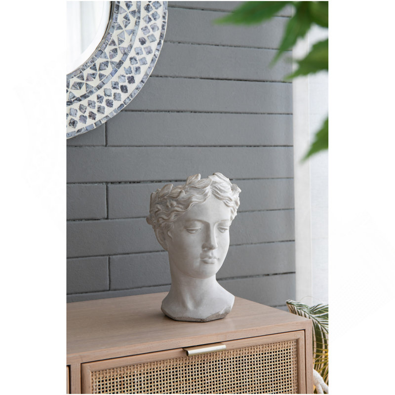 Jardinière en ciment de style grec - Décoration de jardin intérieur et extérieur, P 7 po x 11 po