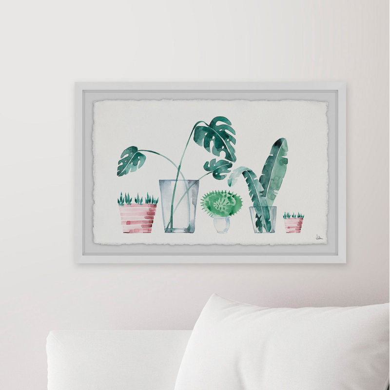 Tropical Plants 1 Piece Single Picture Frame Painting, 41 cm H x 61 cm W x 4 cm D