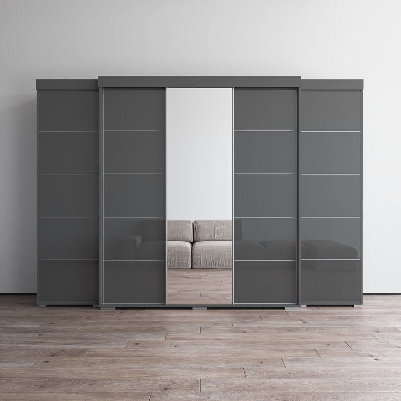 Armoire 117,3 "avec 1 miroir Aria, gris