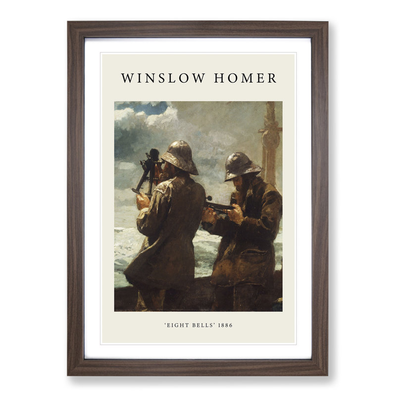 Eight Bells by Winslow Homer - Single Picture Frame Print, 36cm H x 27cm W x 2cm D, Walnut Framed