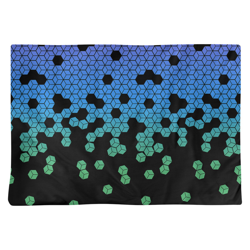 Napperon en coton 18 po culbuant cube, Paon / noir