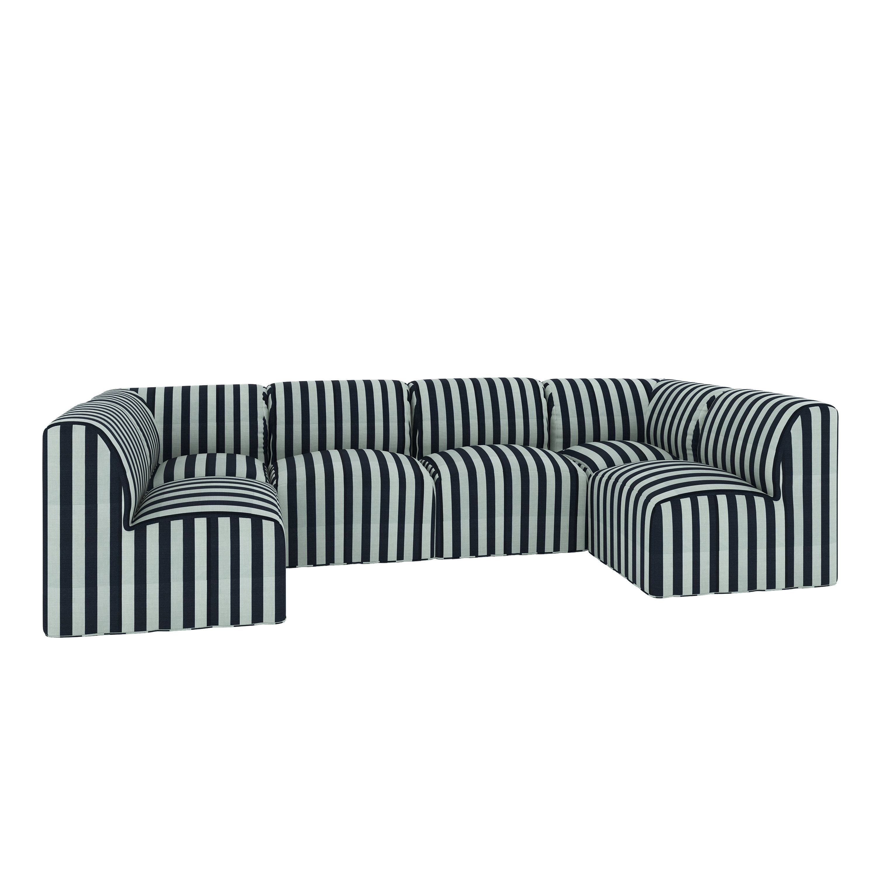Praia 124" Sunbrella Modular Outdoor U Sectional