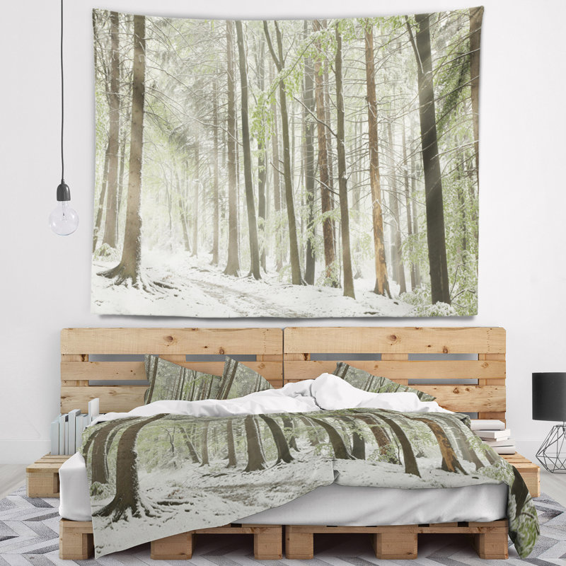 Paysage, forêt de hêtre, paysage, tapisserie, H 32 po x l 39 po