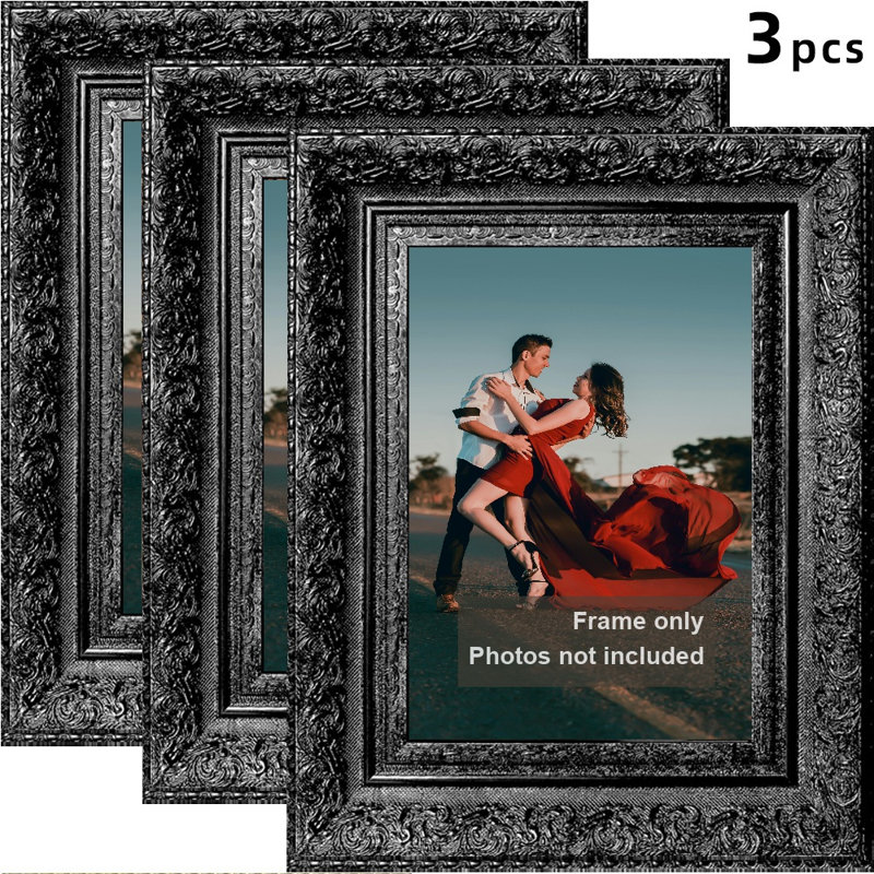 Cadre photo 3 pièces 8 po x 10 po noir raffiné pour mémoire de voyage