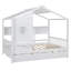 Lit double en bois avec lit gigogne en bois, conception moderne pour enfants avec tablette de rangement, blanc-1163361938-1163361939