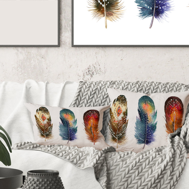 Housse et insert de coussin rectangulaire Feather