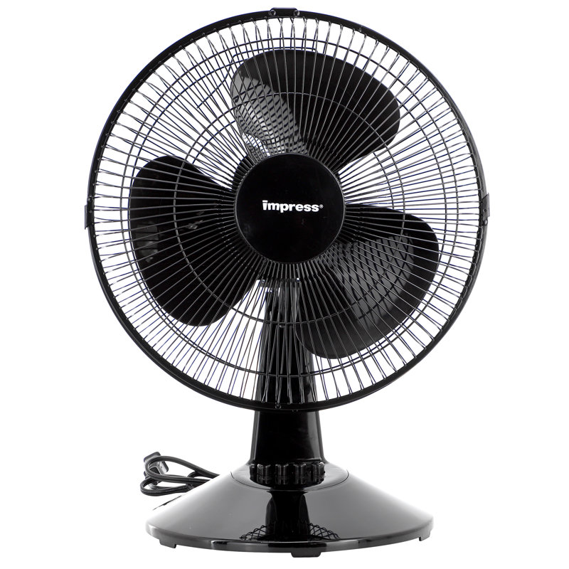 12 Inch 3 Speed Oscillating Table Fan in Black