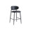Tabouret de salle à manger en métal noir avec dossier ovale rembourré et siège rembourré pour l'intérieur
