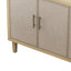 Armoire à 4 portes rétro style industriel Rivet Decor, portes décorées en lin