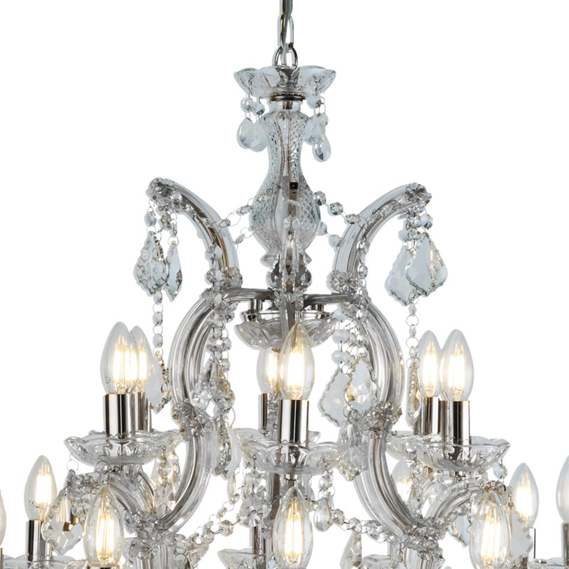 Kelly 30 - Light Candle Style Chandelier, Chrome