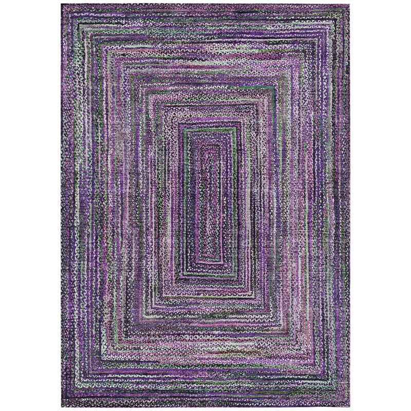 Machine Washable Indoor/Outdoor Xhevrie ACN1725 Purple Rug, Rectangle 10' x 14'