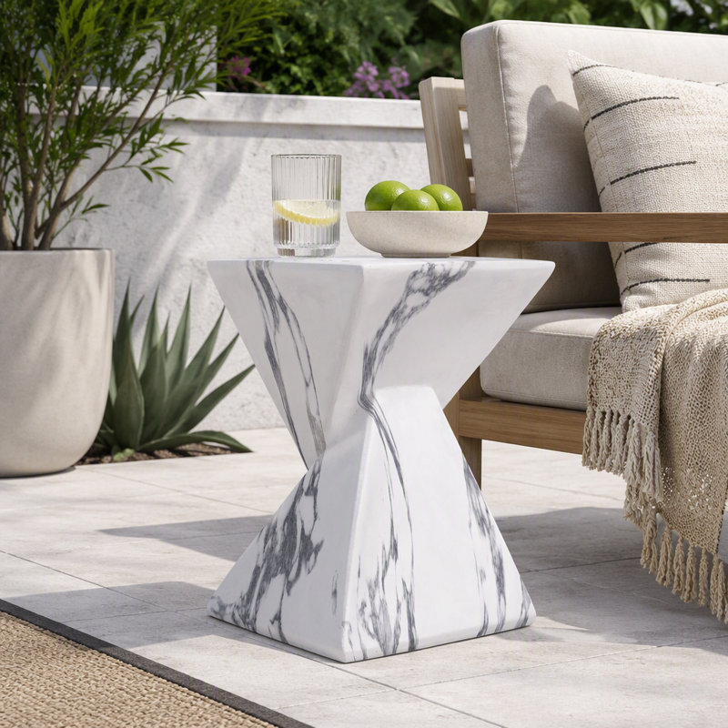 Table d'appoint moderne en béton pour l'extérieur, Marbre